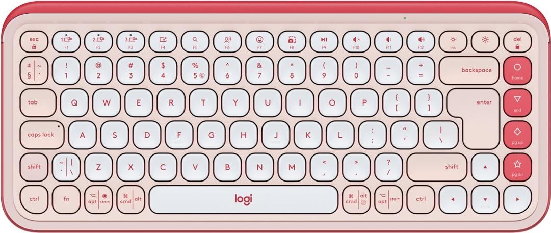 Logitech POP Icon Keys - Wireless Keyboard - Bluetooth LE - QWERTY - US International - Rose & Off-White (920-013073)
