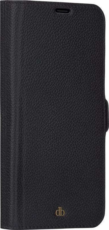 dbramante1928 New York Flip Case for Mobile Phone - Removable Magnetic Back - Saffiano Leather - Night Black - for Apple iPhone 13 Pro