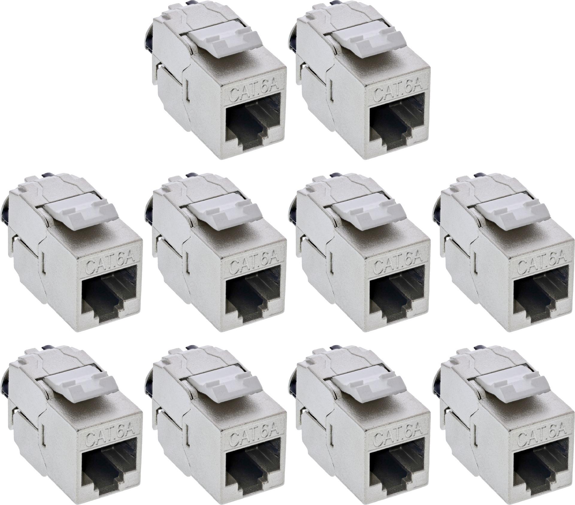 InLine® Keystone RJ45 Slim SNAP-In Cat.6A Socket - Pack of 10 (76202V)