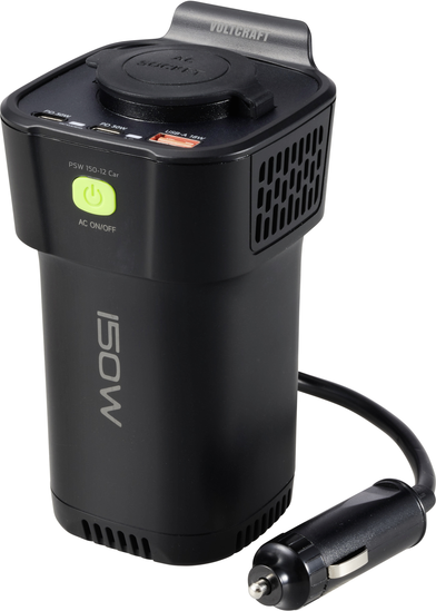 Voltcraft Inverter MSW 150-12 Car Cup Holder 150W