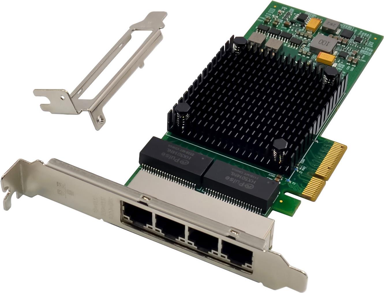 InLine Quad Gigabit Network Card - 4x RJ45, PCIe x4 - Model 51127E