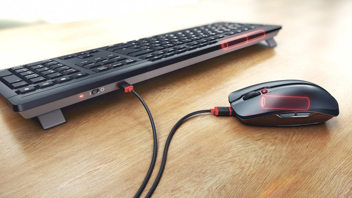 CHERRY Stream Desktop Recharge RF Wireless Keyboard AZERTY French Black (JD-8560FR-2)