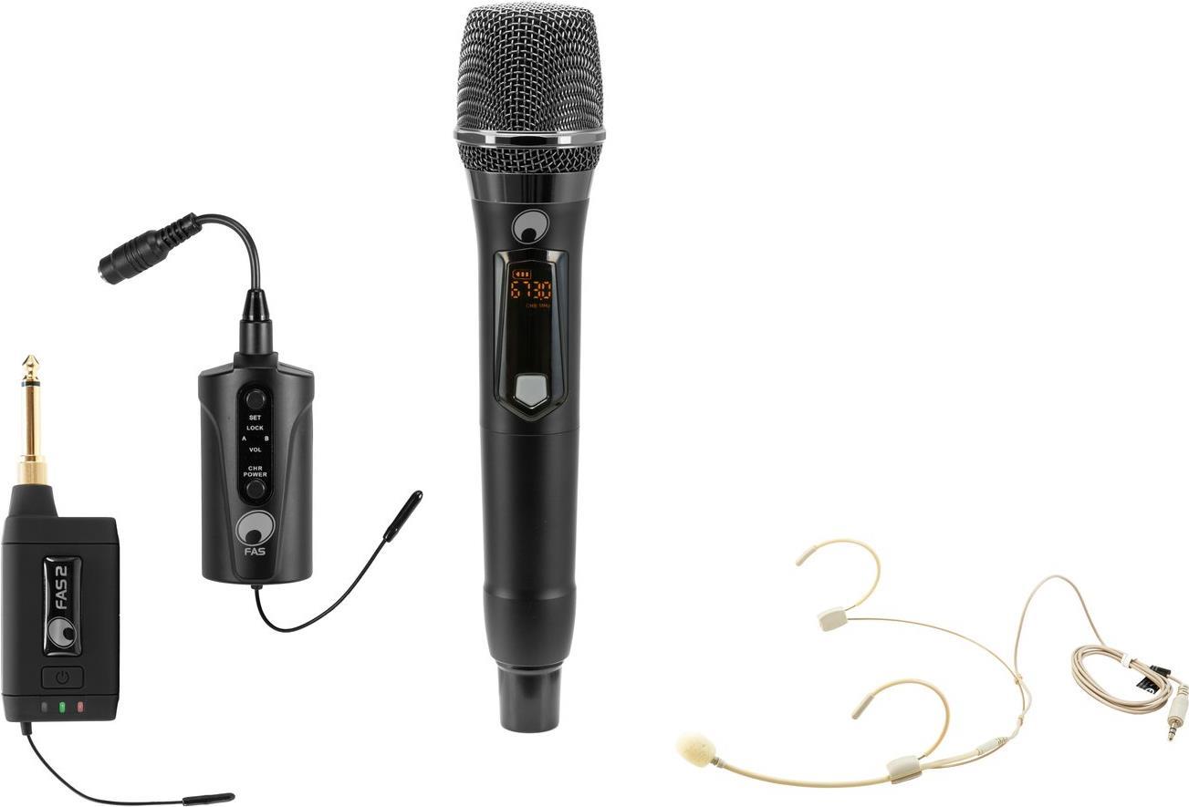 OMNITRONIC Set FAS TWO + Dynamic Wireless Microphone + BP + Headset 660-690MHz (20000970)