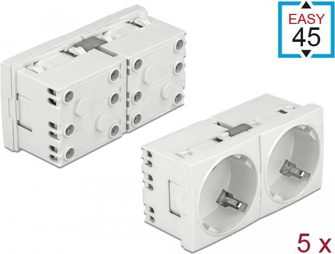 Delock Easy 45 Safety Socket - 45° Arrangement - Expandable - 5 Pieces (81325)
