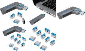 LogiLink USB Security Lock, 10 Keyless Locks, 10 USB Attachments, Effective Protection for USB - 1 Piece (AU0046)
