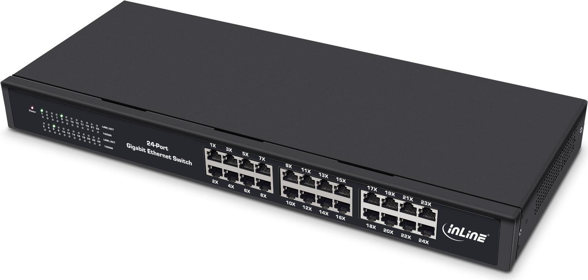 InLine Gigabit Network Switch 24-Port 1GBit/s 48.26 cm (19") Metal (32324O)