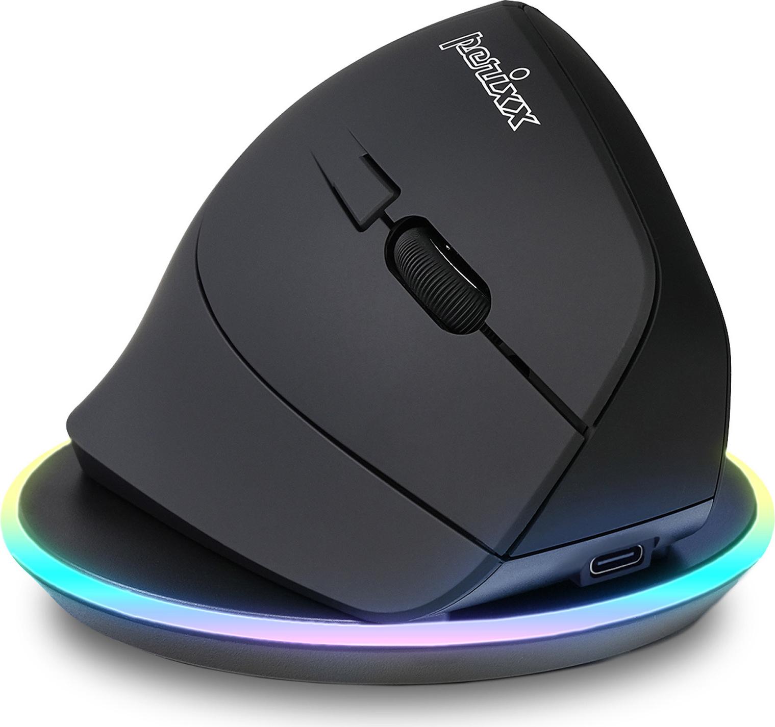 Perixx PERIMICE-715 RX Wireless Rechargeable Vertical Mouse, Right-Handed