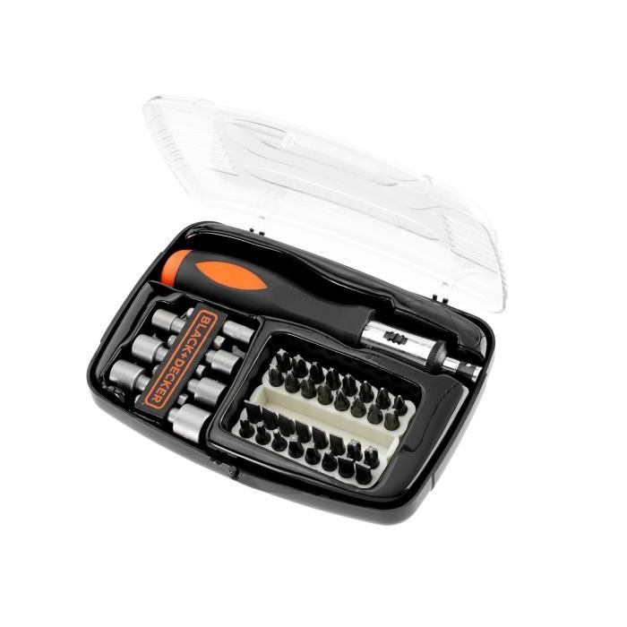BLACK+DECKER - Ratchet Screwdriver Kit - A7062-XJ - 39 Accessories