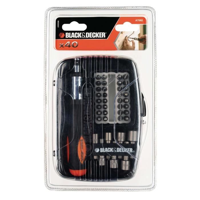 BLACK+DECKER - Ratchet Screwdriver Kit - A7062-XJ - 39 Accessories