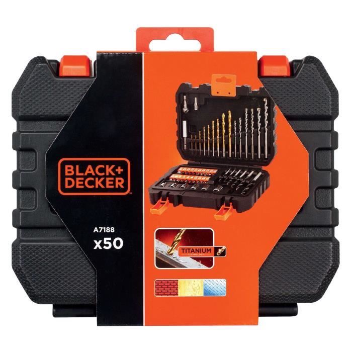 BLACK+DECKER Drilling and Screwdriving Set - 50 Accessories - A7188-XJ