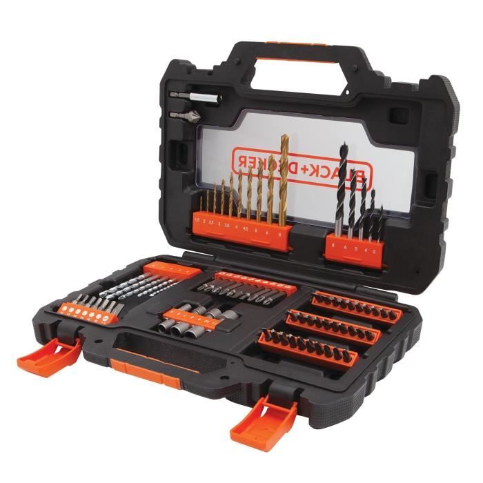 Drilling and Screwdriving Set - BLACK+DECKER - A7231-XJ - 76 Accessories - Drill Bits, Sockets, Bits