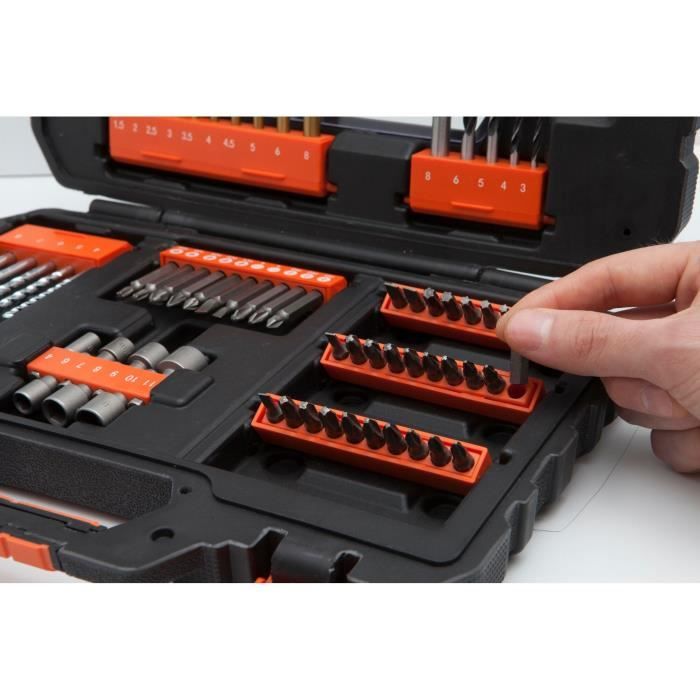 Drilling and Screwdriving Set - BLACK+DECKER - A7231-XJ - 76 Accessories - Drill Bits, Sockets, Bits