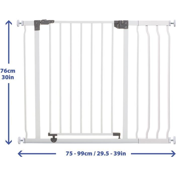 DREAMBABY LIBERTY Safety Gate Kit - 93 to 99 cm - White - Includes 18 cm Extension