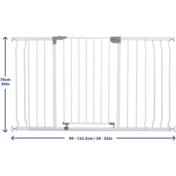 DREAMBABY Safety Gate LIBERTY - 1 Gate + 2 Extensions - 126-132.5 cm - White