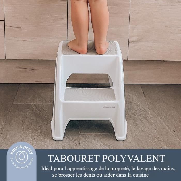 Dreambaby Step Stool - Toddler & Me 2 Up - Non-slip - Up to 135 kg - Grey