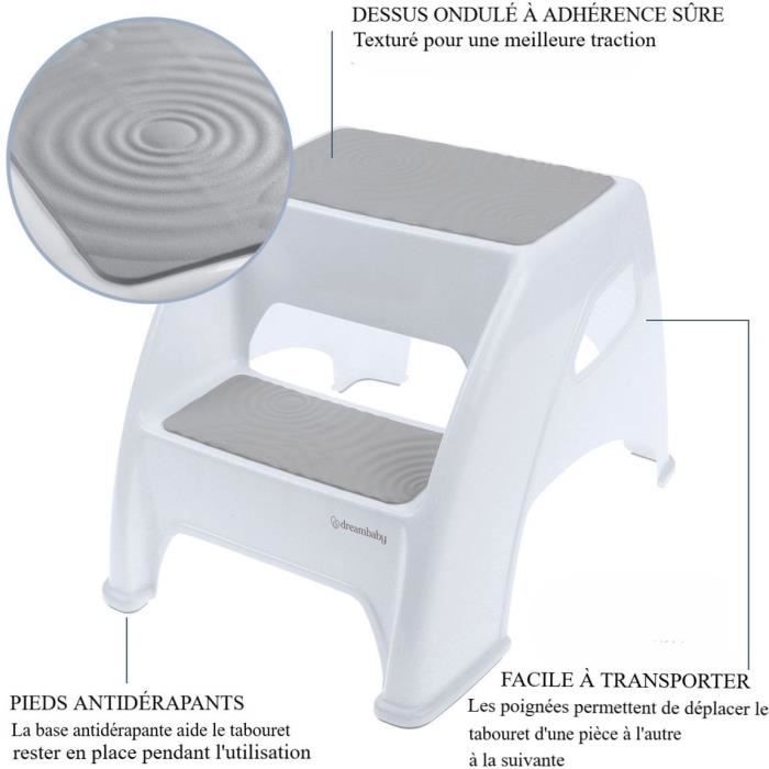 Dreambaby Step Stool - Toddler & Me 2 Up - Non-slip - Up to 135 kg - Grey