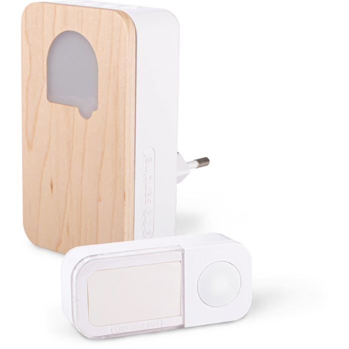 SCS SENTINEL CSF0104 SONE Cosy Doorbell - Wood - Wireless, Battery-Free - 150 m Range - 25 Melodies IP65