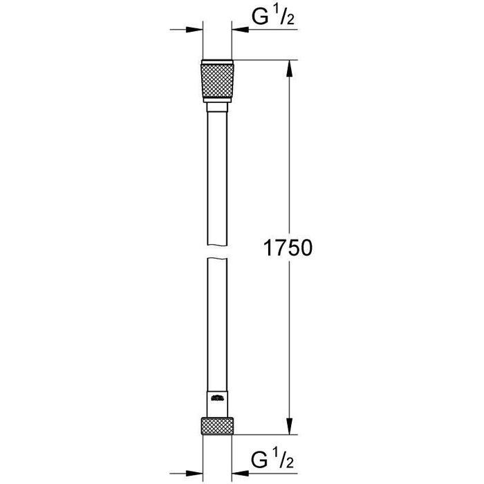 Grohe Shower Hose 1750 mm Chrome-Plated Metal - Universal Connection - Model 27506001