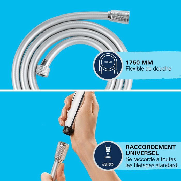 Grohe Shower Hose 1750 mm Chrome-Plated Metal - Universal Connection - Model 27506001