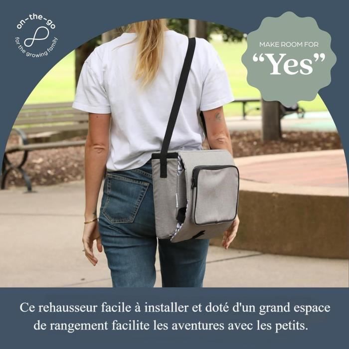 Réhausseur pour enfants - DREAMBABY - ON-THE-GO - Portable avec compartiments de rangement - Léger, compact et facile a transporter