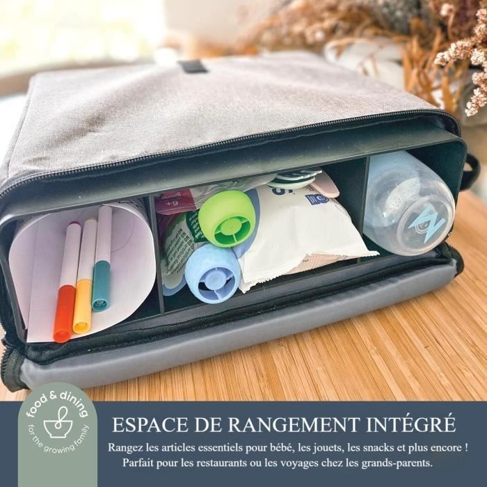 Réhausseur pour enfants - DREAMBABY - ON-THE-GO - Portable avec compartiments de rangement - Léger, compact et facile a transporter
