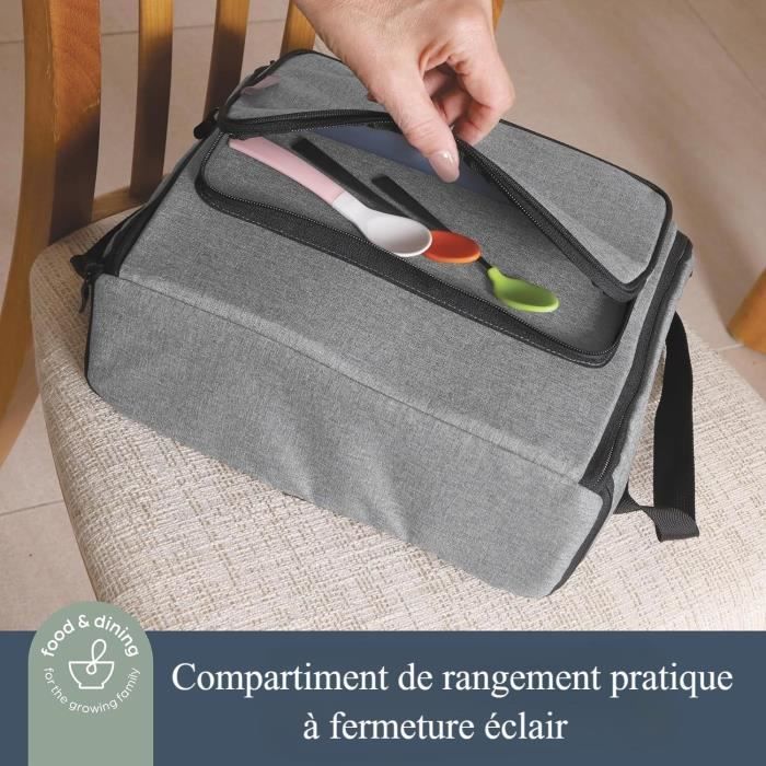 Réhausseur pour enfants - DREAMBABY - ON-THE-GO - Portable avec compartiments de rangement - Léger, compact et facile a transporter