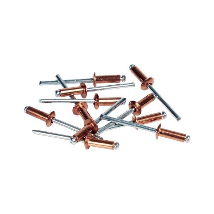 RAPID Copper Rivets Ø4.8 x 12 mm - Box of 50 + Drill Bit