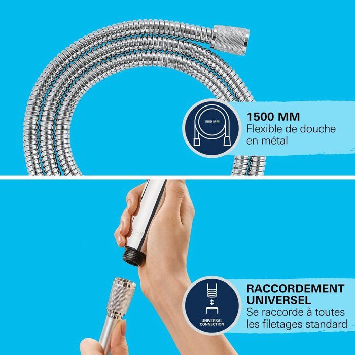 GROHE VitalioFlex Shower Hose 1.5 m - Metal - Chrome Finish