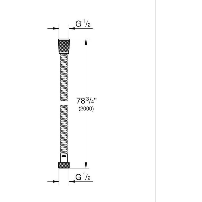 GROHE VitalioFlex Metal Shower Hose - 2 m - Chrome - Kink Resistant