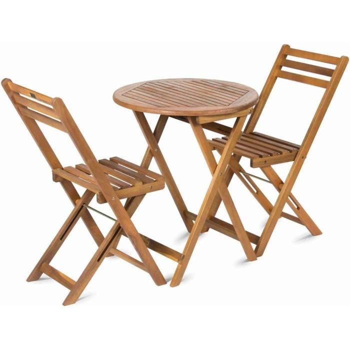 FIELDMANN Balcony Set FDZN 4003-T Acacia Table and Chairs