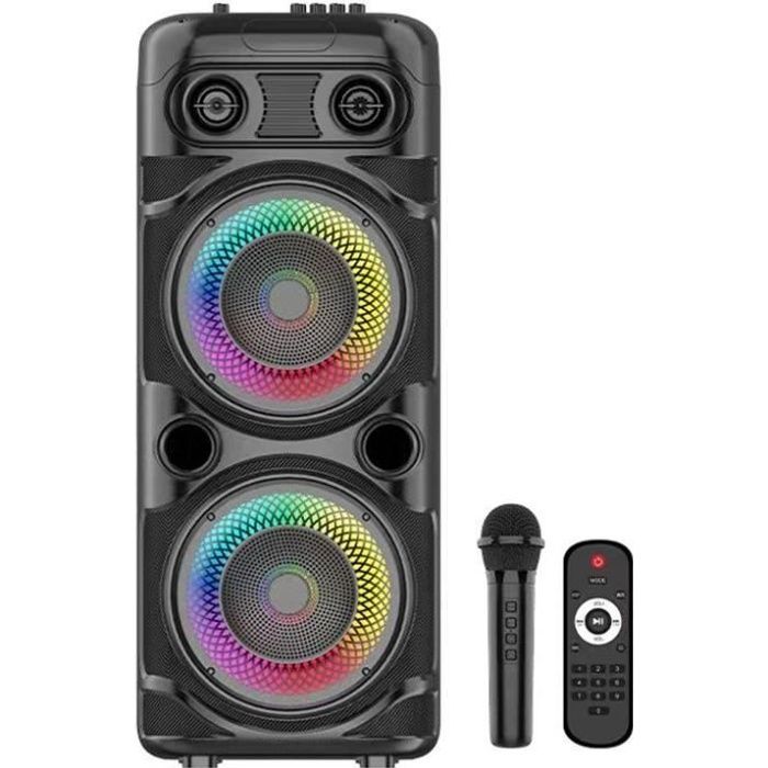 INOVALLEY Light-Up Karaoke Speaker - KA123-XXL - 900W - Bluetooth V5.0 - Black