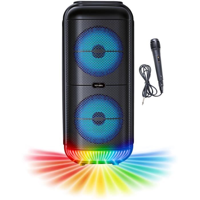 INOVALLEY Light-Up Karaoke Speaker - KA22-BTH - 500W - Bluetooth V5.0 - Black