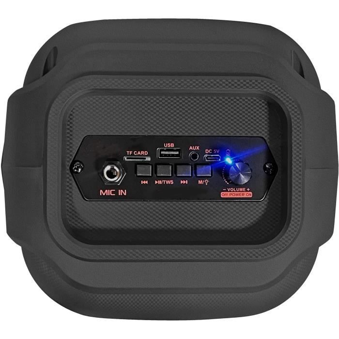 INOVALLEY Light-Up Karaoke Speaker - KA22-BTH - 500W - Bluetooth V5.0 - Black