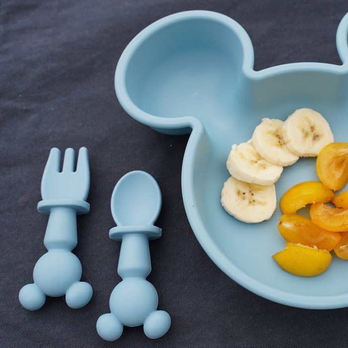 Thermobaby Silicone Cutlery Set - 2 pcs - Kids Cutlery - Mickey