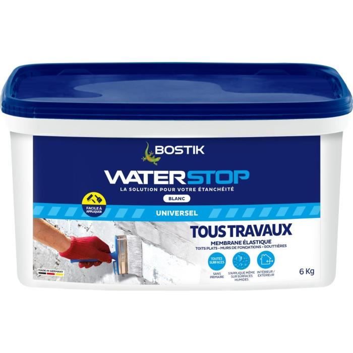 BOSTIK Waterproofing Membrane - Waterstop - 6 kg Bucket - Leak Repair - White