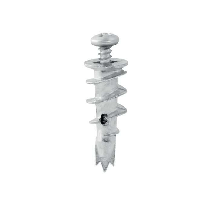 RAPID Self-drilling Wall Plugs - Metal for Plasterboard Walls 6-16 mm - Pack of 10 - Max Load 5 kg - No Drilling Required