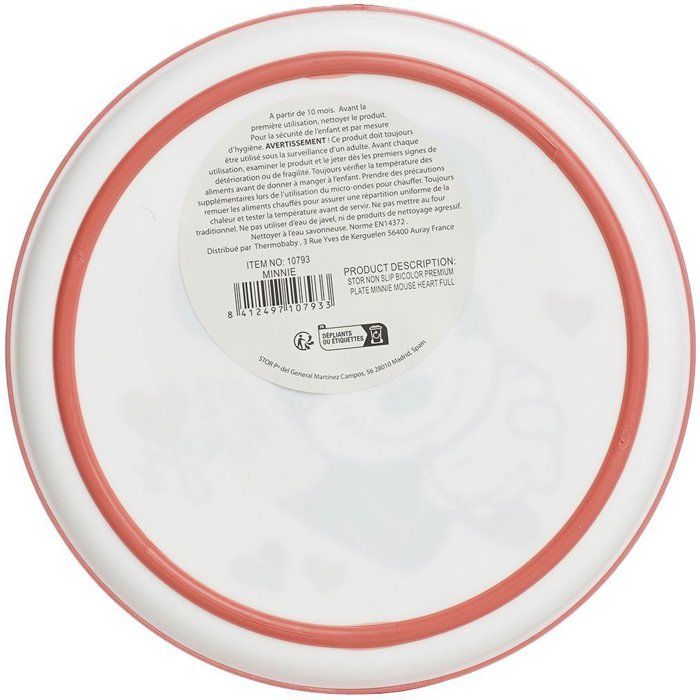 Large Minnie Collector's Non-Slip Plate - Microwave Safe - BPA Free