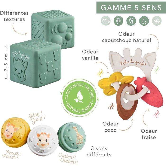 Sophie the Giraffe Early Learning Set - Sensory - Textured Cube - Musical Balls