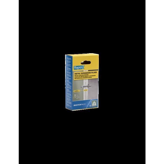 RAPID Metal Expansion Anchors for Plasterboard - 16-26 mm - Pack of 50 - Max Load 25 kg (5001561)