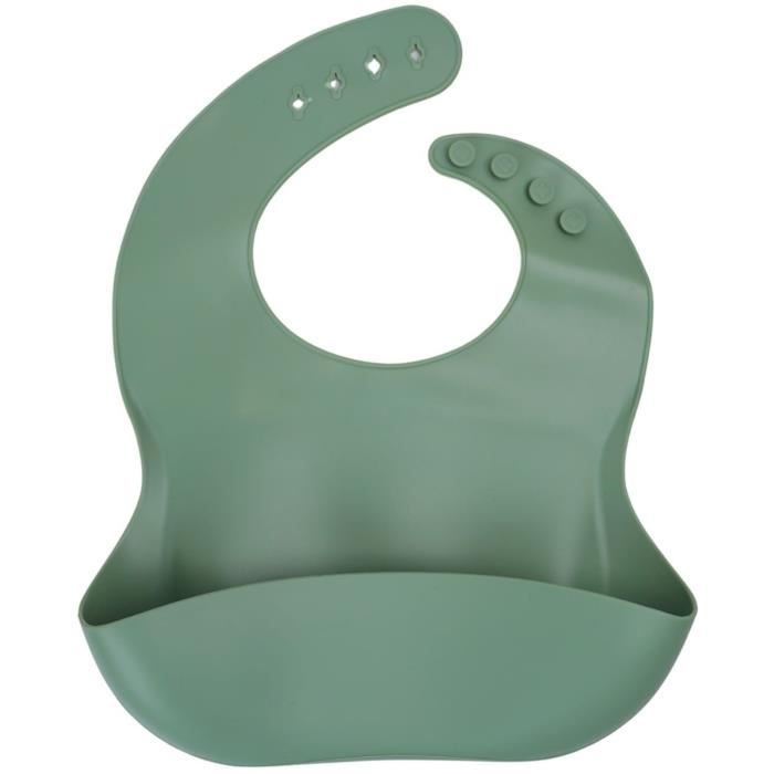 Set of 2 Bibs - THERMOBABY - Silicone - Cactus Green and Grey