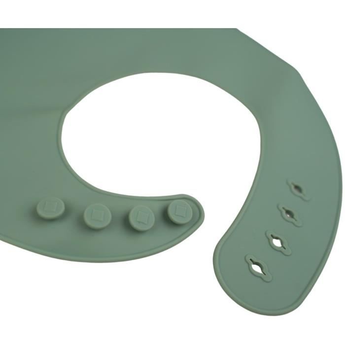 Set of 2 Bibs - THERMOBABY - Silicone - Cactus Green and Grey