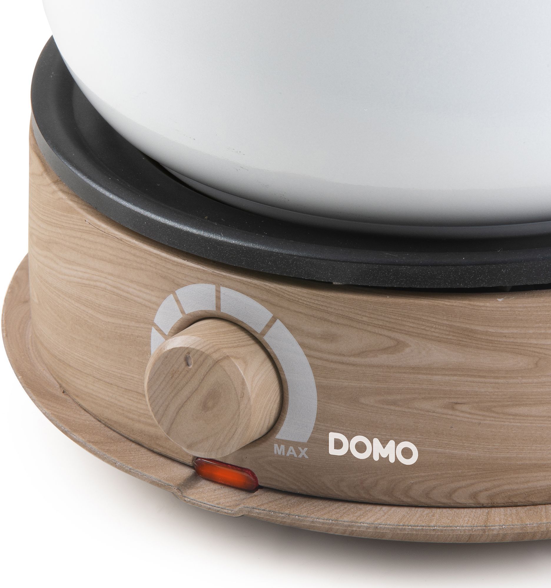DOMO DO736F Fondue Set - 1500W - 2 L - Serves 8 - White/Wood