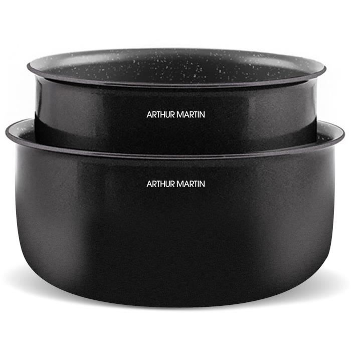 Arthur Martin Induction Cookware Set - 20 Pieces - AM558 - Aluminum - Removable Handle - Suitable for All Hobs Including Induction