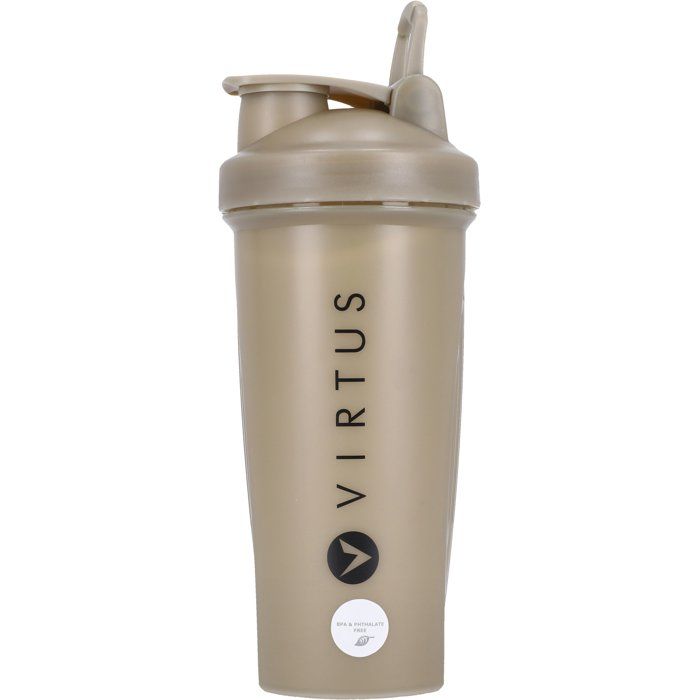 Virtus Castaldo Sports Water Bottle - 500 ml - Includes Shaker Accessories - Khaki