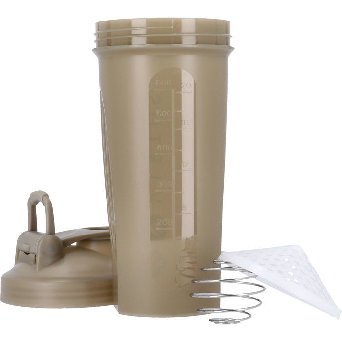 Virtus Castaldo Sports Water Bottle - 500 ml - Includes Shaker Accessories - Khaki