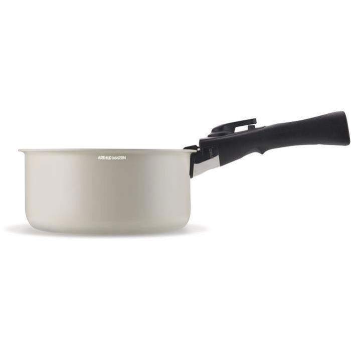 Arthur Martin Cookware Set - 18 Pieces - Cream Color - AM1453 - Suitable for All Hobs Including Induction 18-piece