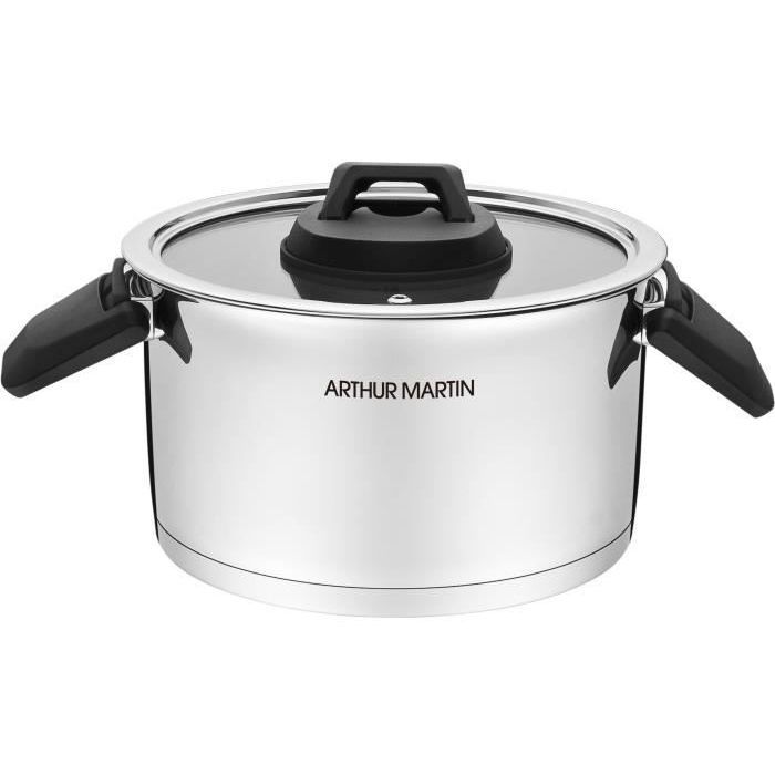 Arthur Martin Saucepan Set with Folding Handles - Stainless Steel - AM6321