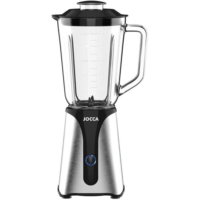 JOCCA Blender - 350 W - 1 L Glass Bowl - 600 ml Bottle - Black