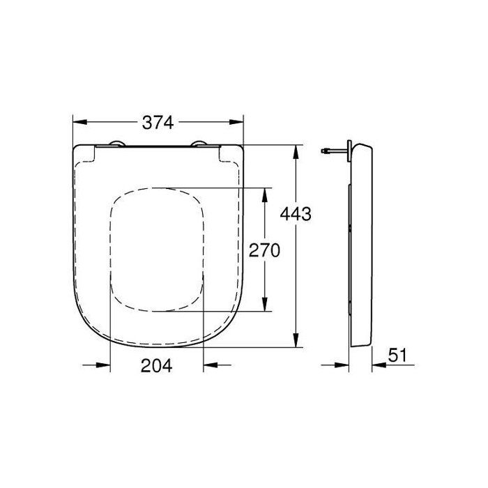 Abattant WC - GROHE - Fermeture frein de chute - Céramique