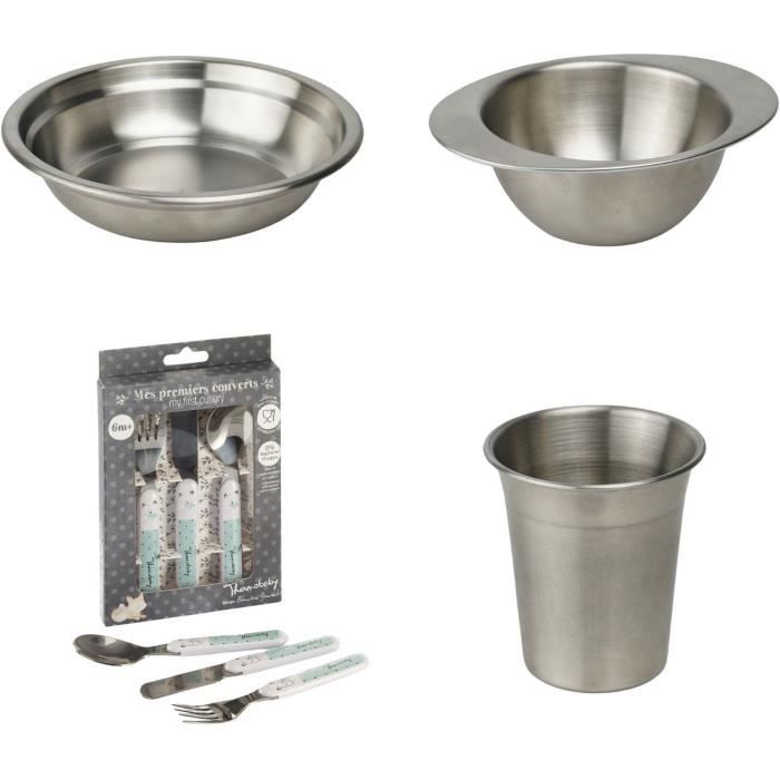 THERMOBABY Meal Pack - Stainless Steel - Cup, Bowl, Deep Plate, Cutlery Set